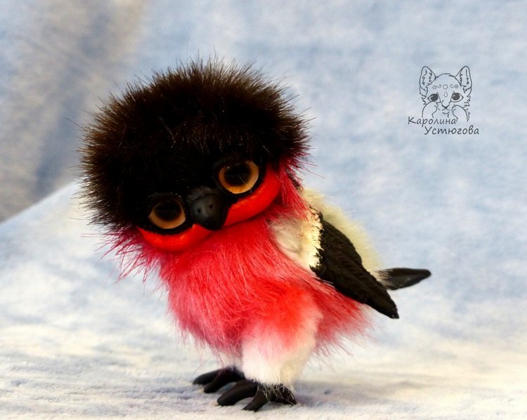 Снегири — Игрушки в смешанной технике (мех и глина): Арт