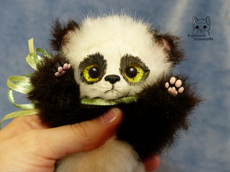 Семейка Панд — Игрушки в смешанной технике (мех и глина): Арт