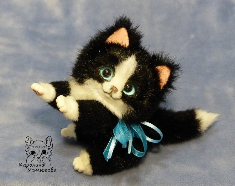 Кошечка Мякушка — Игрушки в смешанной технике (мех и глина): Арт (фото 8)