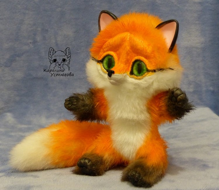 Зеленоглаза Лисичка — Игрушки в смешанной технике (мех и глина): Арт (фото 5)