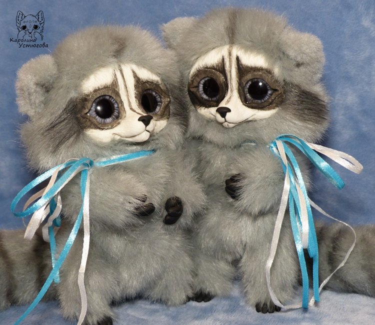 Сероглазые Еноты — Игрушки в смешанной технике (мех и глина): Арт (фото 3)