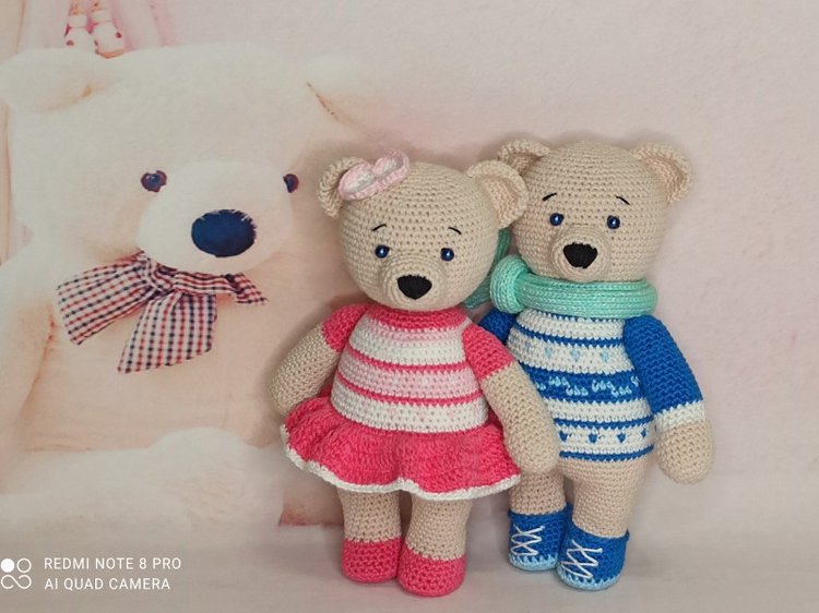 Мишки-близняшки — Вязаные игрушки и амигуруми: крючком (фото 7)