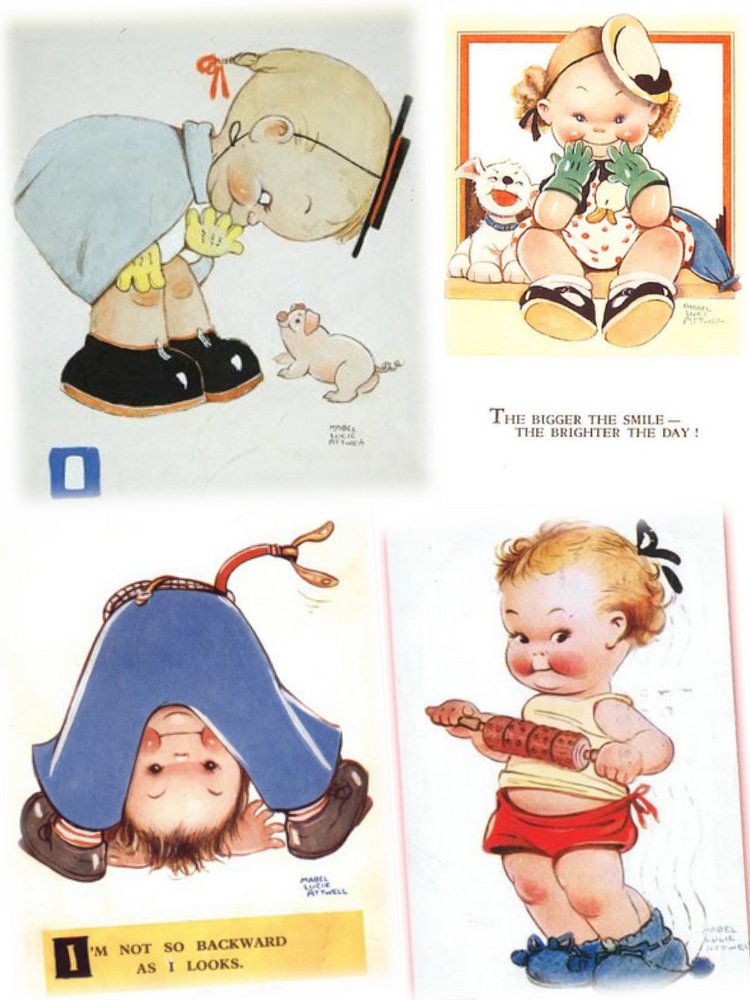 Beatrice Perini. Авторские работы ООАК из глины "терракота" - Mabel Lucie Attwell, часть 2