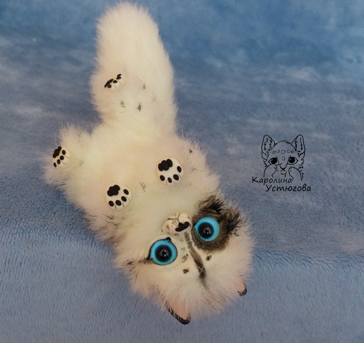 Далматиновые лисички — Игрушки в смешанной технике (мех и глина): Арт