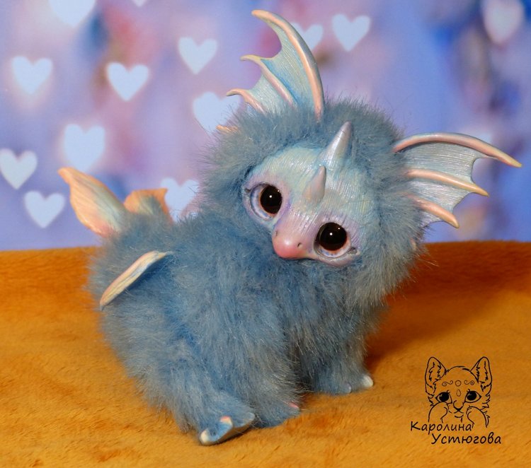Дракончик Билатрис — Игрушки в смешанной технике (мех и глина): Арт (фото 10)