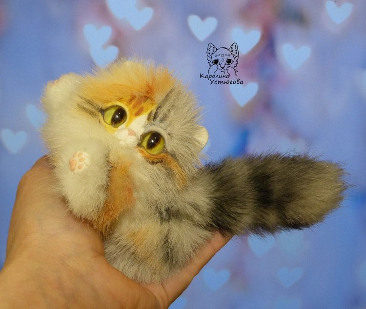 Котята породы: Керл — Игрушки в смешанной технике (мех и глина): Арт (фото 6)