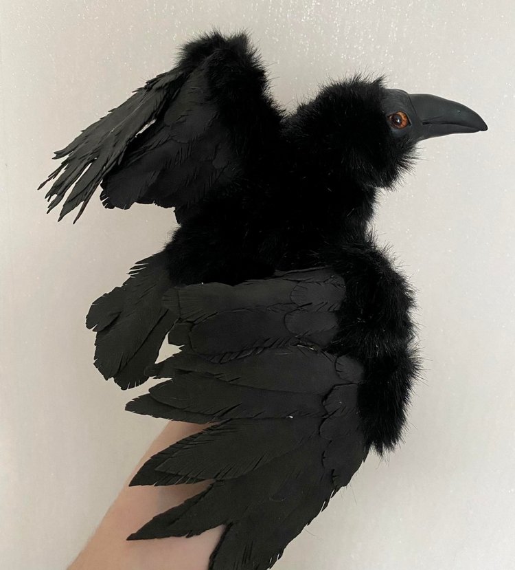 Ворон — Игрушки в смешанной технике (мех и глина): Арт (фото 3)