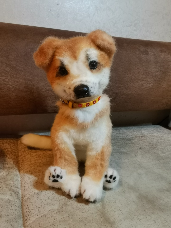 Акито щенок — Игрушки в смешанной технике (мех и глина): Арт (фото 7)