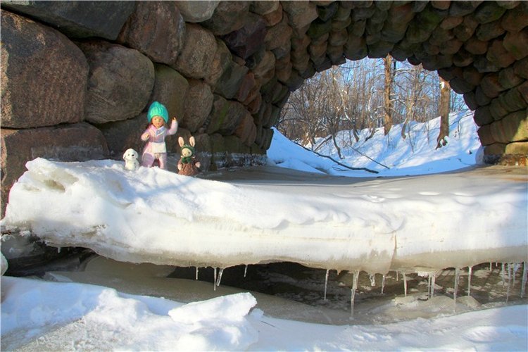 Зимняя прогулка Сони. Уникальная кукла от Сильвии Наттерер