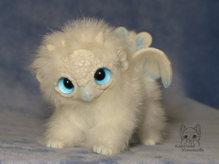 Дракончик стихии воздуха — Игрушки в смешанной технике (мех и глина): Арт (фото 2)