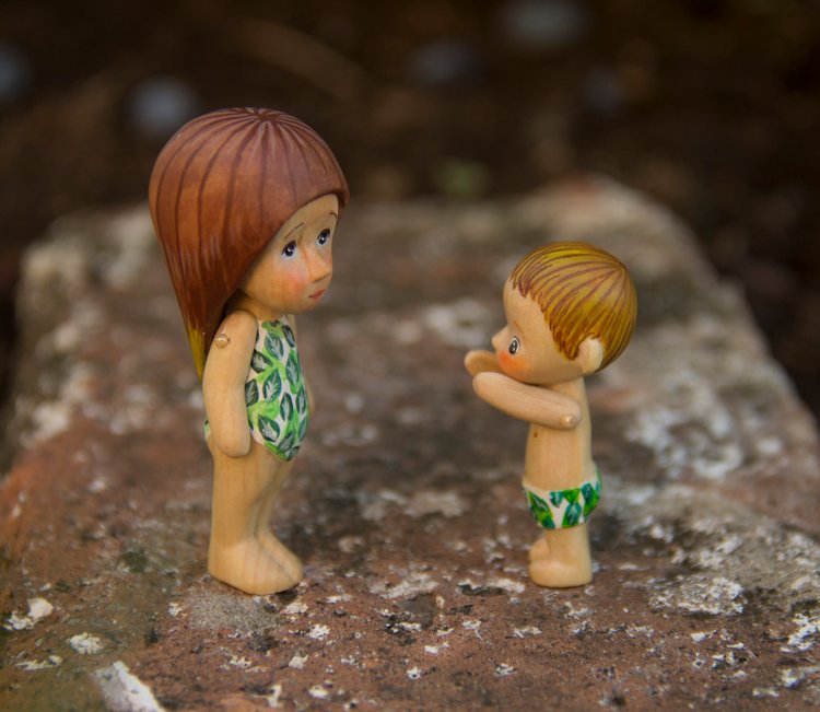 Деревянные малыши, девочка лисичка, сестрички земляничка с клубничкой