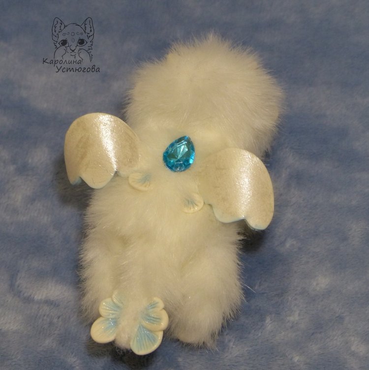 Дракончик стихии воздуха — Игрушки в смешанной технике (мех и глина): Арт (фото 7)