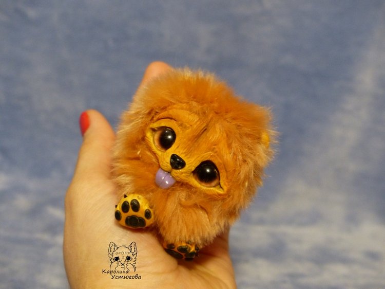 Щенок Чау-Чау — Игрушки в смешанной технике (мех и глина): Арт