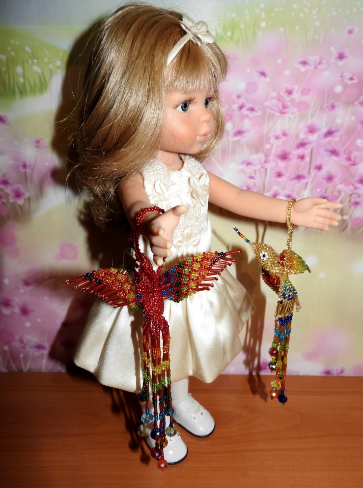 Колибри из бисера — Вышивка крестиком