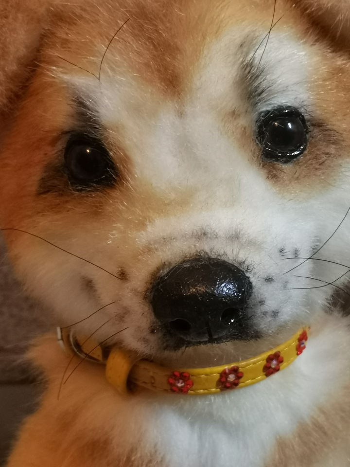 Акито щенок — Игрушки в смешанной технике (мех и глина): Арт