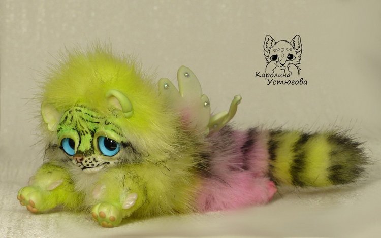 Ахисмио Тигровый — Игрушки в смешанной технике (мех и глина): Арт