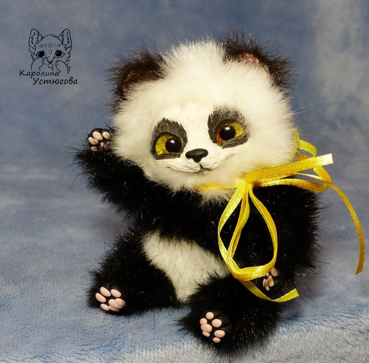 Семейка Панд — Игрушки в смешанной технике (мех и глина): Арт