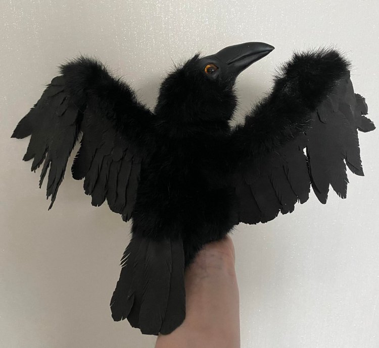 Ворон — Игрушки в смешанной технике (мех и глина): Арт