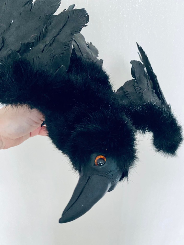 Ворон — Игрушки в смешанной технике (мех и глина): Арт