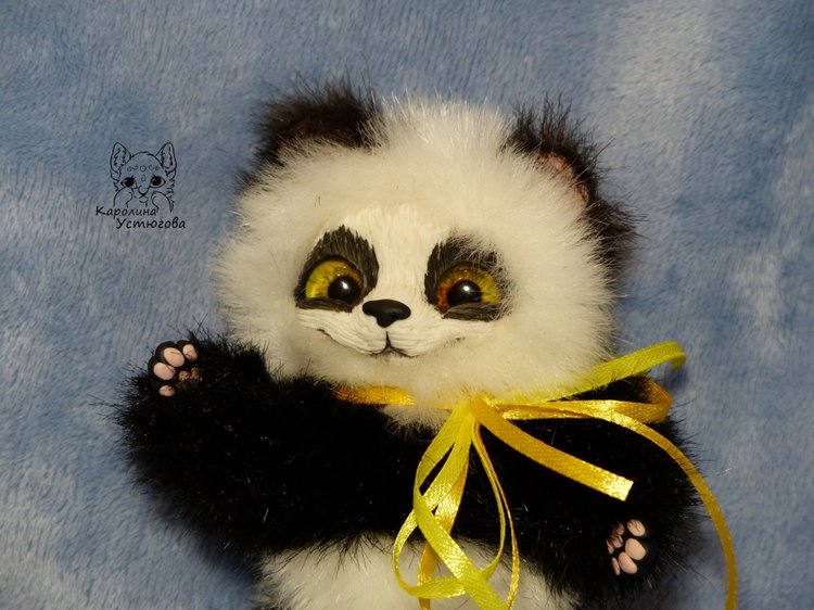 Семейка Панд — Игрушки в смешанной технике (мех и глина): Арт