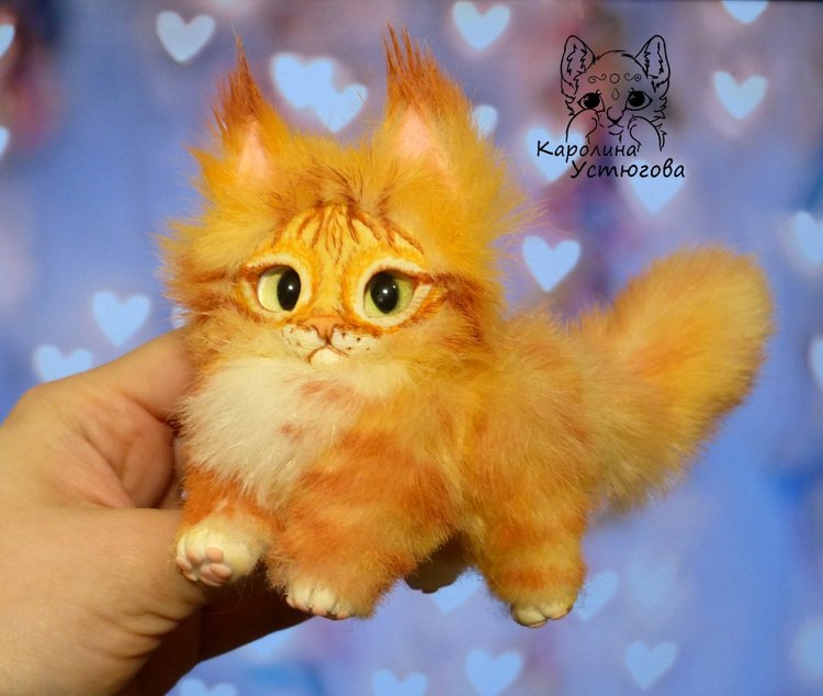 Котята Мейн-Куна — Игрушки в смешанной технике (мех и глина): Арт