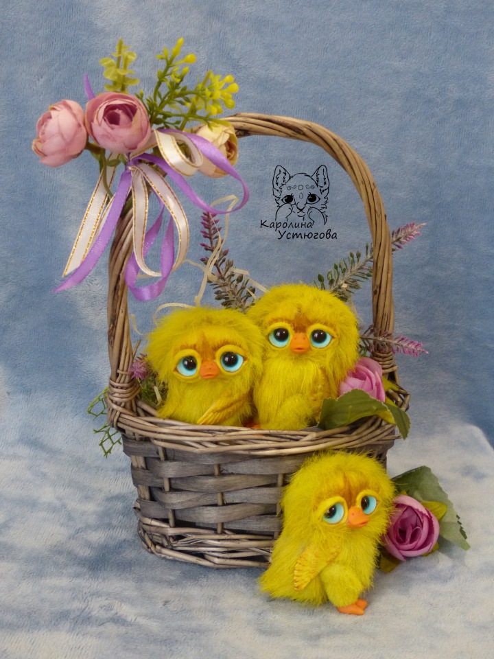 Утята, ждут весны — Игрушки в смешанной технике (мех и глина): Арт (фото 3)