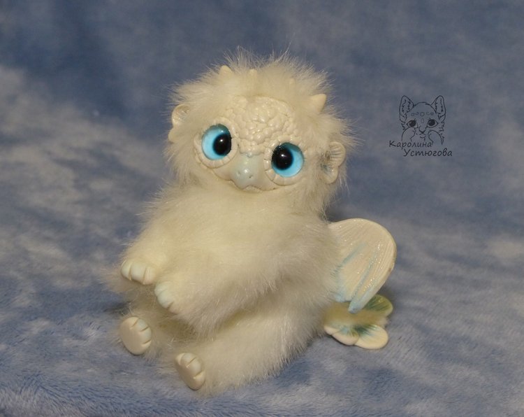 Дракончик стихии воздуха — Игрушки в смешанной технике (мех и глина): Арт (фото 10)