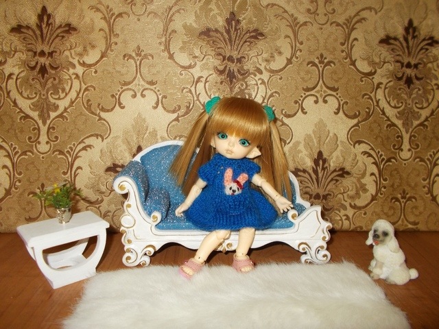 Эксклюзивный диванчик для кукол Бжд от 13 до 15 см (фото 6)