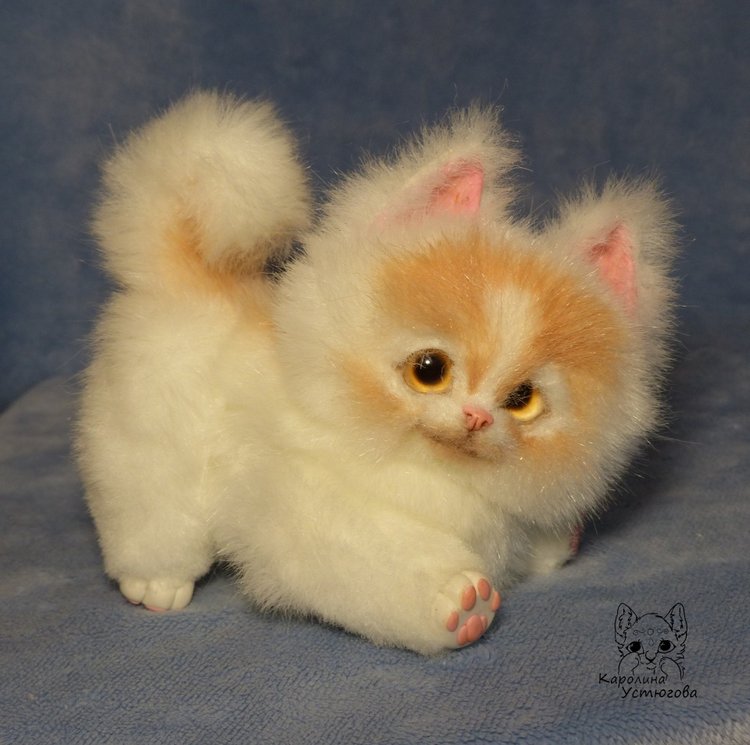 Щеночек Джейн. Хаски — Игрушки в смешанной технике (мех и глина): Арт (фото 5)