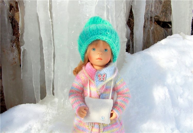 Зимняя прогулка Сони. Уникальная кукла от Сильвии Наттерер