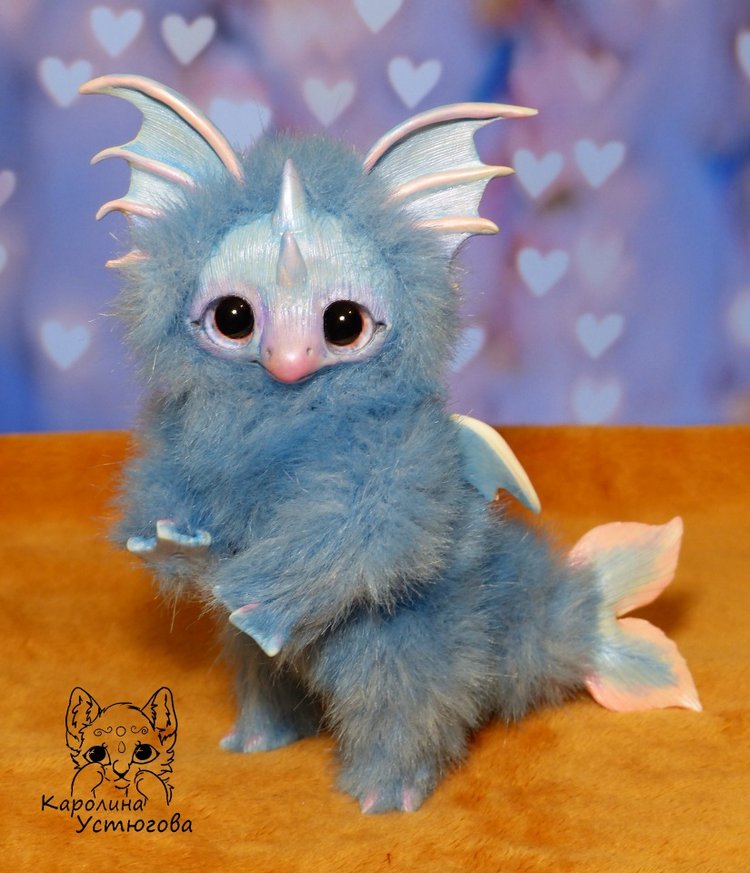Дракончик Билатрис — Игрушки в смешанной технике (мех и глина): Арт (фото 5)