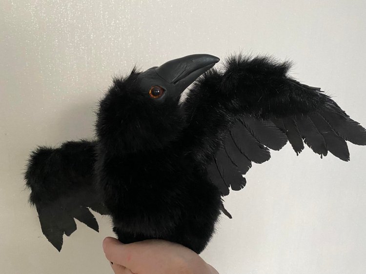 Ворон — Игрушки в смешанной технике (мех и глина): Арт