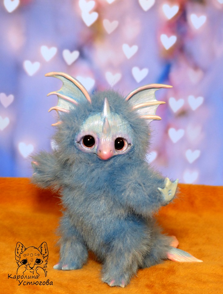 Дракончик Билатрис — Игрушки в смешанной технике (мех и глина): Арт