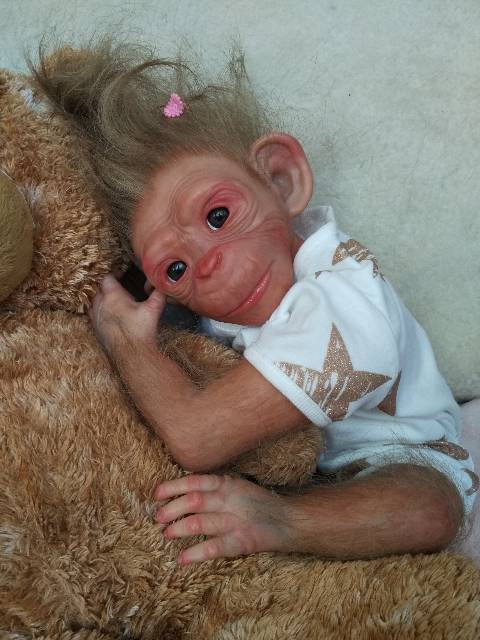 Бонька-обезьянка реборн Рязановой Елены (фото 8)