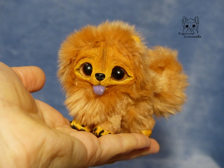 Щенок Чау-Чау — Игрушки в смешанной технике (мех и глина): Арт