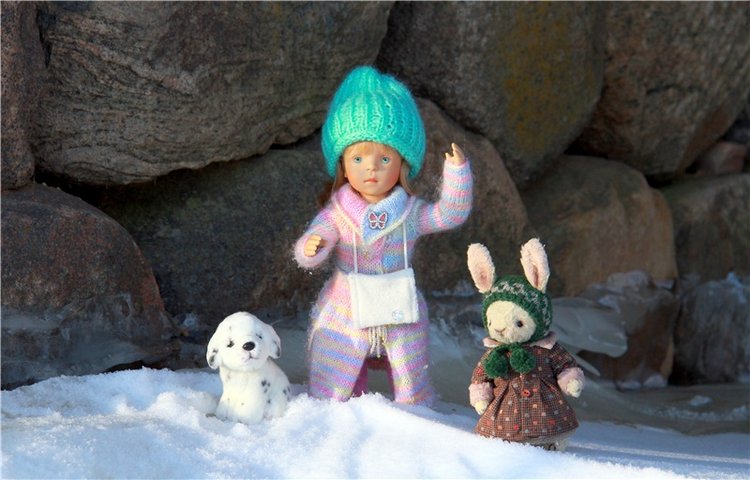 Зимняя прогулка Сони. Уникальная кукла от Сильвии Наттерер