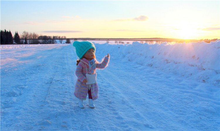 Зимняя прогулка Сони. Уникальная кукла от Сильвии Наттерер