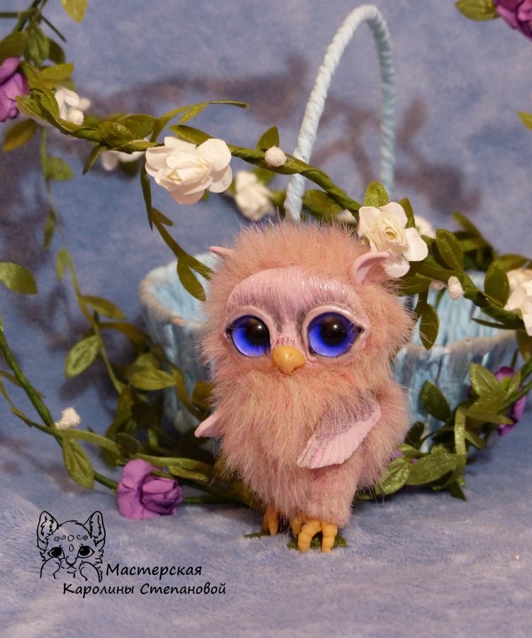 Совушка Бэрри — Игрушки в смешанной технике (мех и глина): Арт (фото 7)