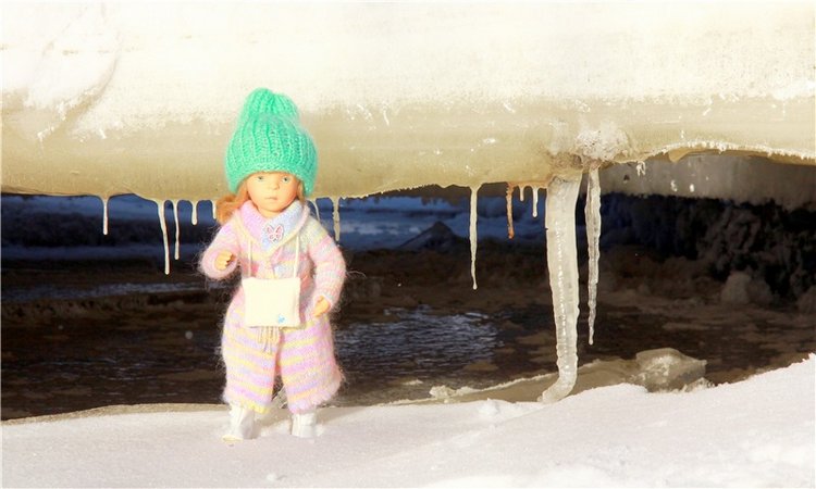 Зимняя прогулка Сони. Уникальная кукла от Сильвии Наттерер