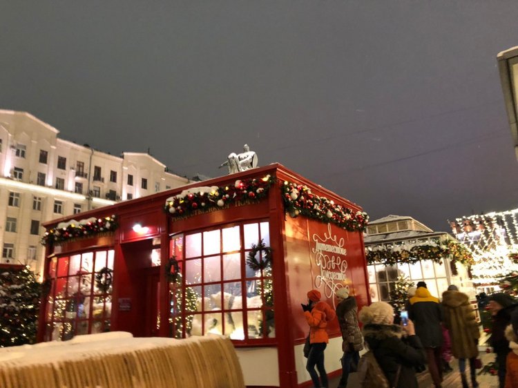 Москва предновогодняя... выставка новогодних елок в ГУМе - очень красиво