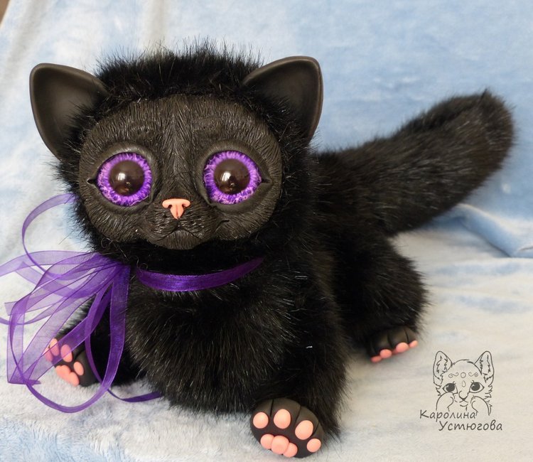 Ведьмин кот, история — Игрушки в смешанной технике (мех и глина): Арт