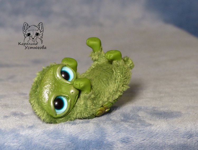 Черепашка Юля — Игрушки в смешанной технике (мех и глина): Арт (фото 8)