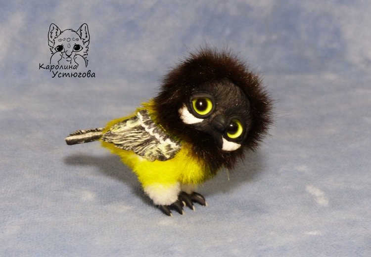 Синички — Игрушки в смешанной технике (мех и глина): Арт (фото 7)