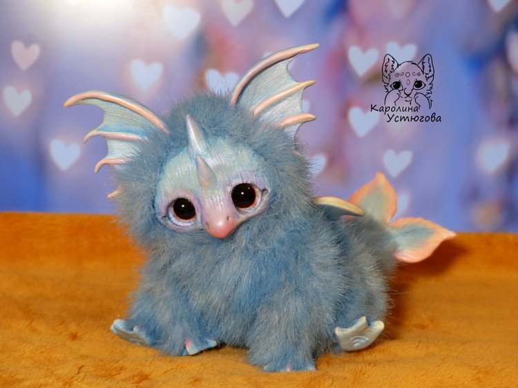 Дракончик Билатрис — Игрушки в смешанной технике (мех и глина): Арт
