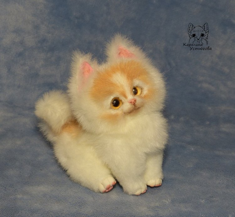 Щеночек Джейн. Хаски — Игрушки в смешанной технике (мех и глина): Арт