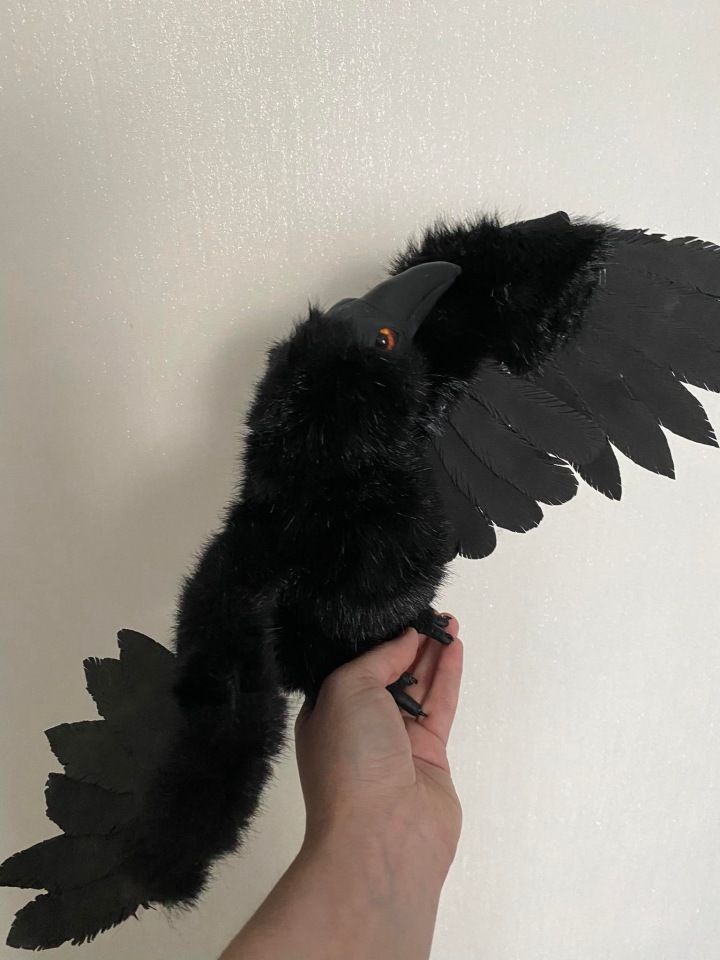 Ворон — Игрушки в смешанной технике (мех и глина): Арт
