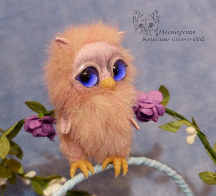 Совушка Бэрри — Игрушки в смешанной технике (мех и глина): Арт (фото 8)