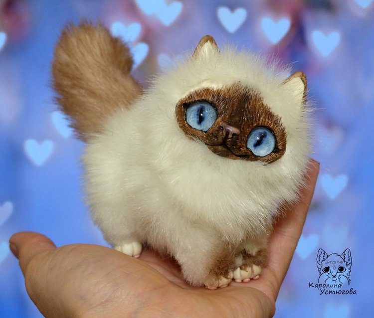 Мой маленький котенок — Игрушки в смешанной технике (мех и глина): Арт (фото 5)