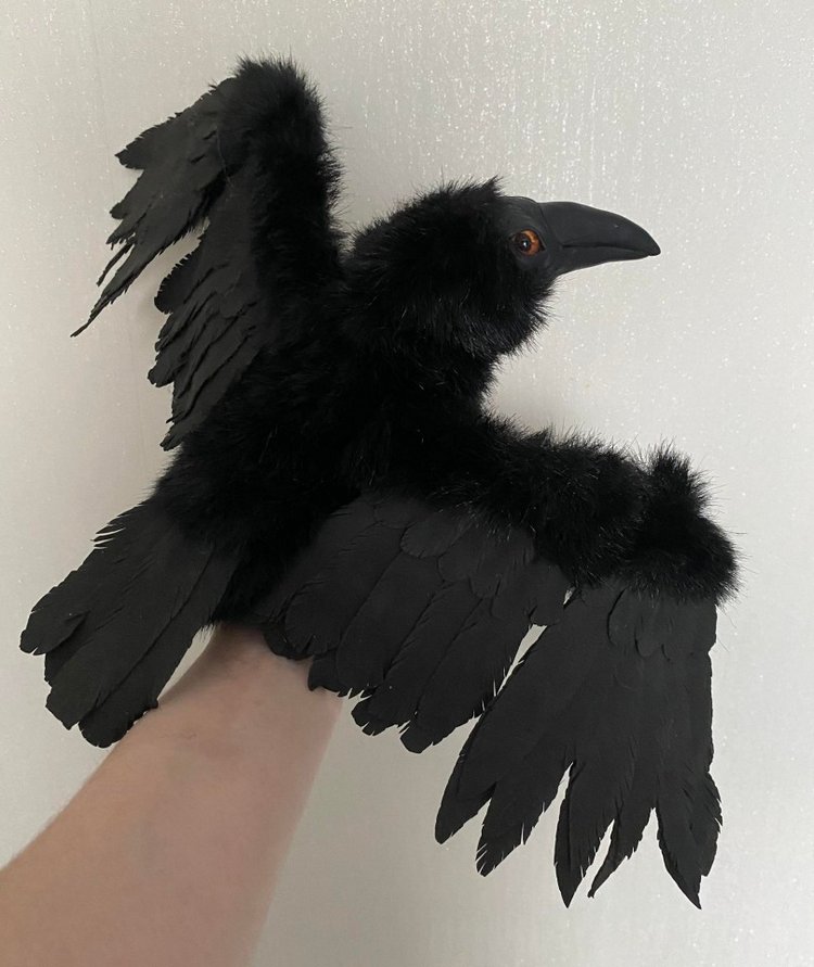 Ворон — Игрушки в смешанной технике (мех и глина): Арт