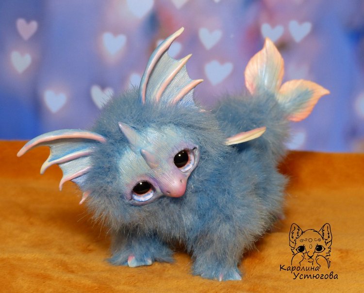 Дракончик Билатрис — Игрушки в смешанной технике (мех и глина): Арт (фото 7)